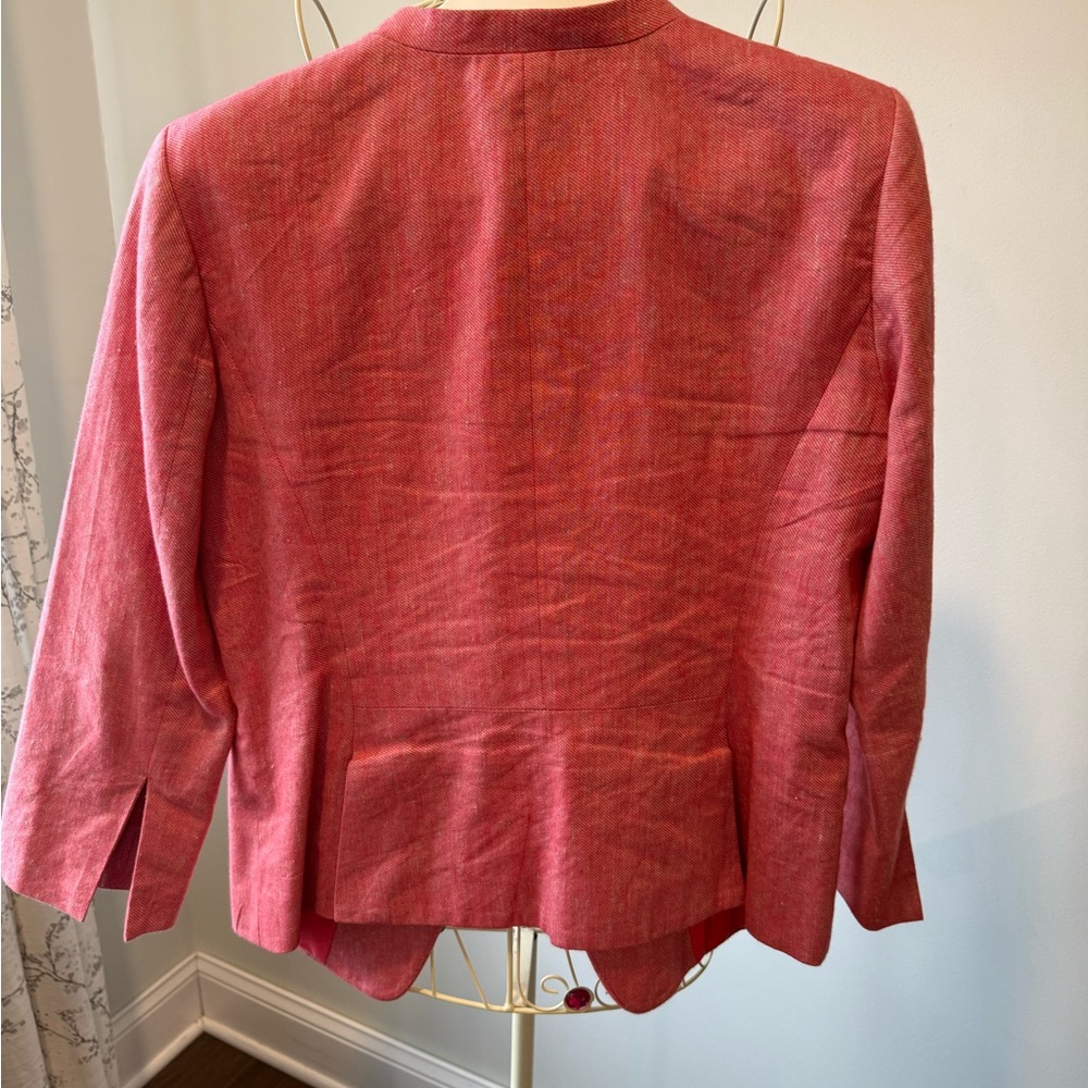 LOFT Women's Reddish Pink Linen Blazer - Picture 2 of 4